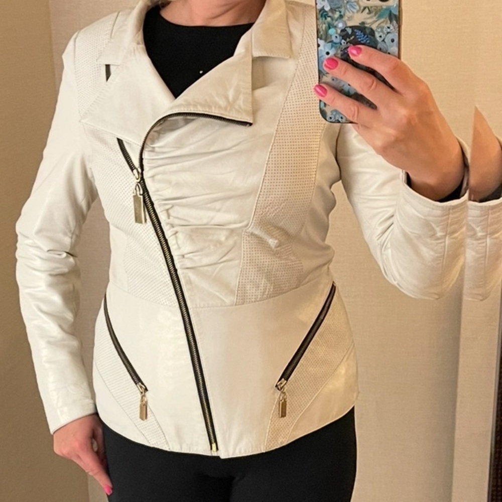 Women's Leather Jacket in white S-M